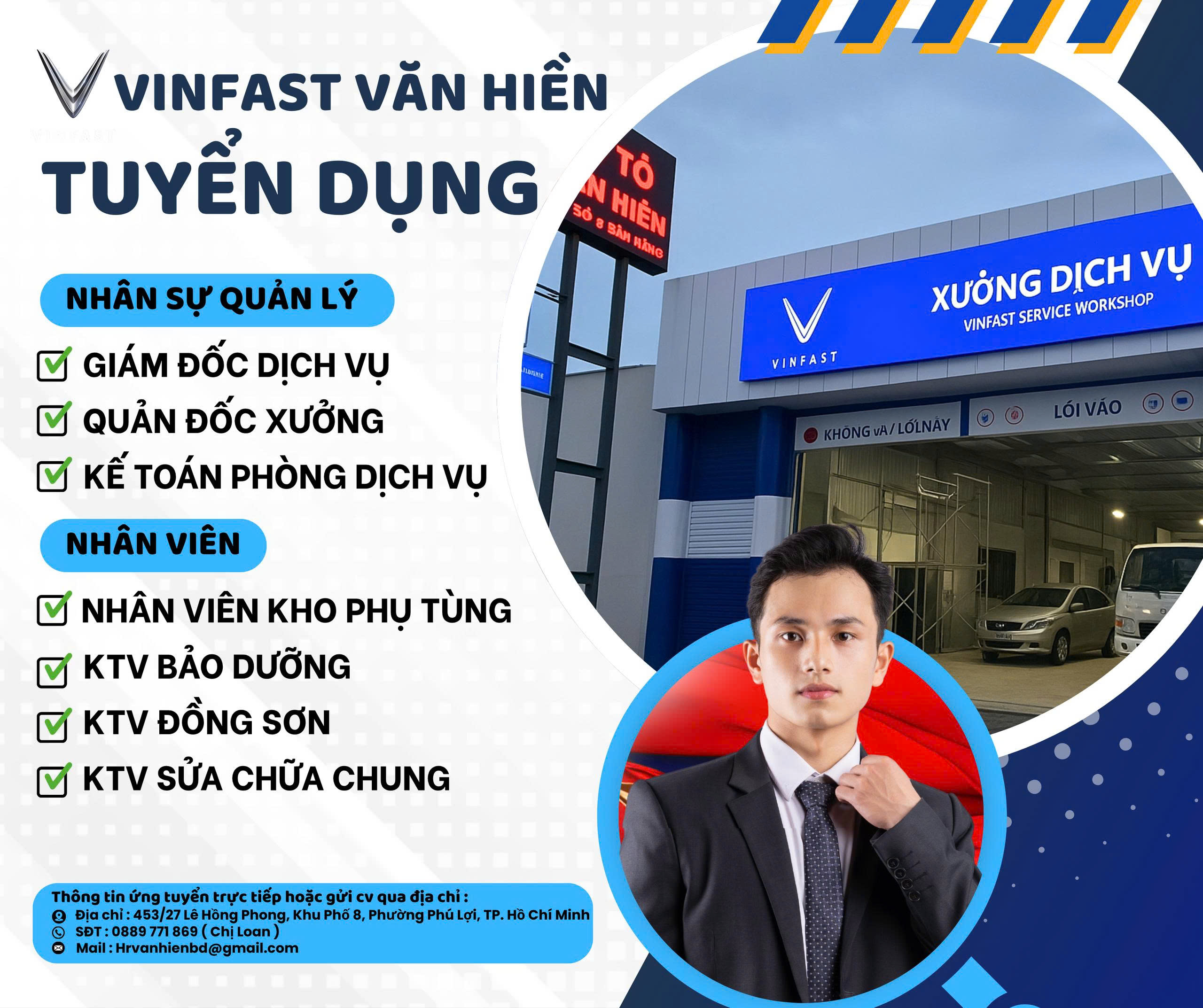 VINFAST VĂN HIỀN TUYỂN DỤNG - LÀM VIỆC TẠI TP. HỒ CHÍ MINH